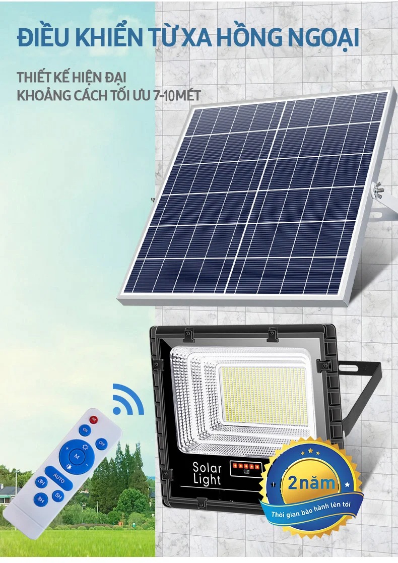 Đèn Năng Lượng Mặt Trời 100W Led 5054, IP67 Giá Rẻ
