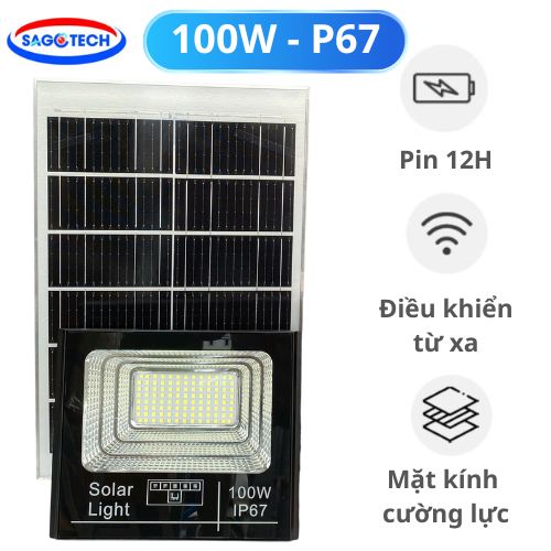 Đèn Năng Lượng Mặt Trời 100W Led 5054, IP67 Giá Rẻ