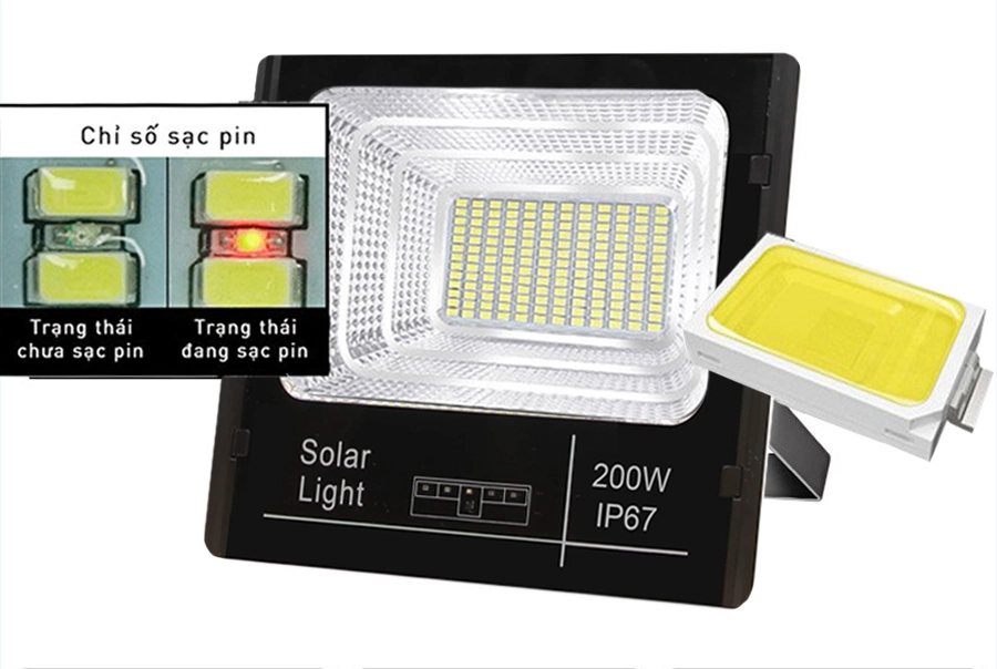 Đèn Năng Lượng Mặt Trời 200W Led 5054, IP67 Giá Rẻ