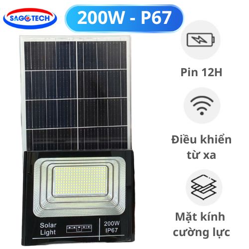 Đèn Năng Lượng Mặt Trời 200W Led 5054, IP67 Giá Rẻ