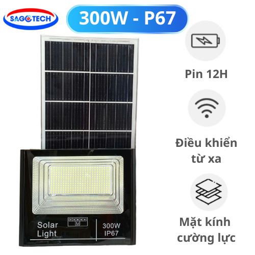 Đèn Năng Lượng Mặt Trời 300W Led 5054, IP67 Giá Rẻ