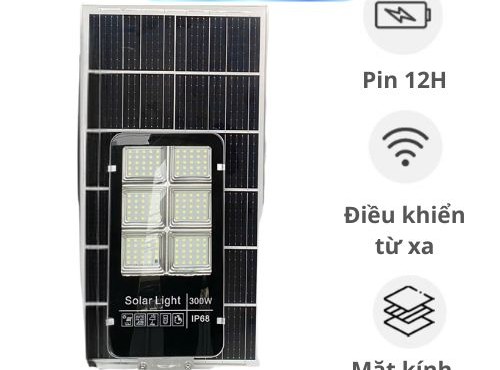 Đèn Đường Năng Lượng Mặt Trời Bàn Chải 300W, Tấm Pin Rời, IP67