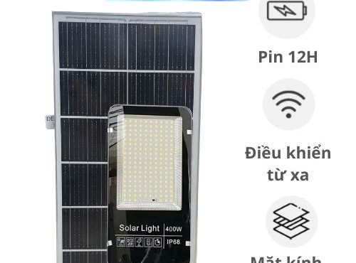 Đèn Đường Năng Lượng Mặt Trời Bàn Chải 400W, Tấm Pin Rời, IP67